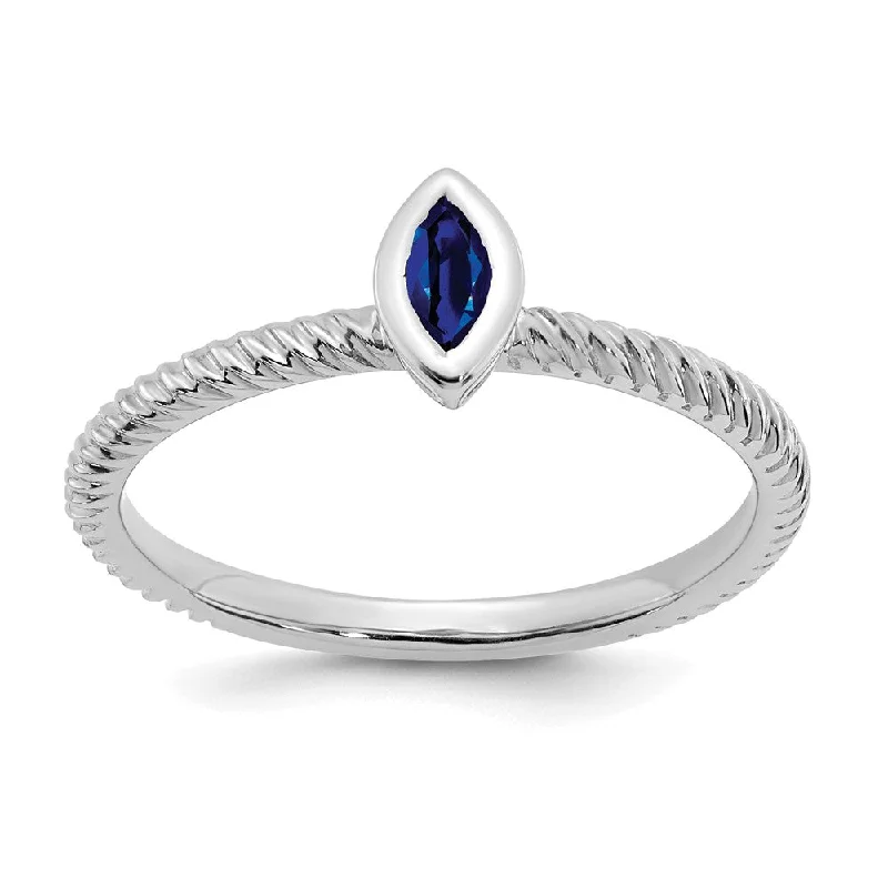 Ruby Gemstone Rings with Diamond Accents14k White Gold Marquise Bezel Sapphire Ring