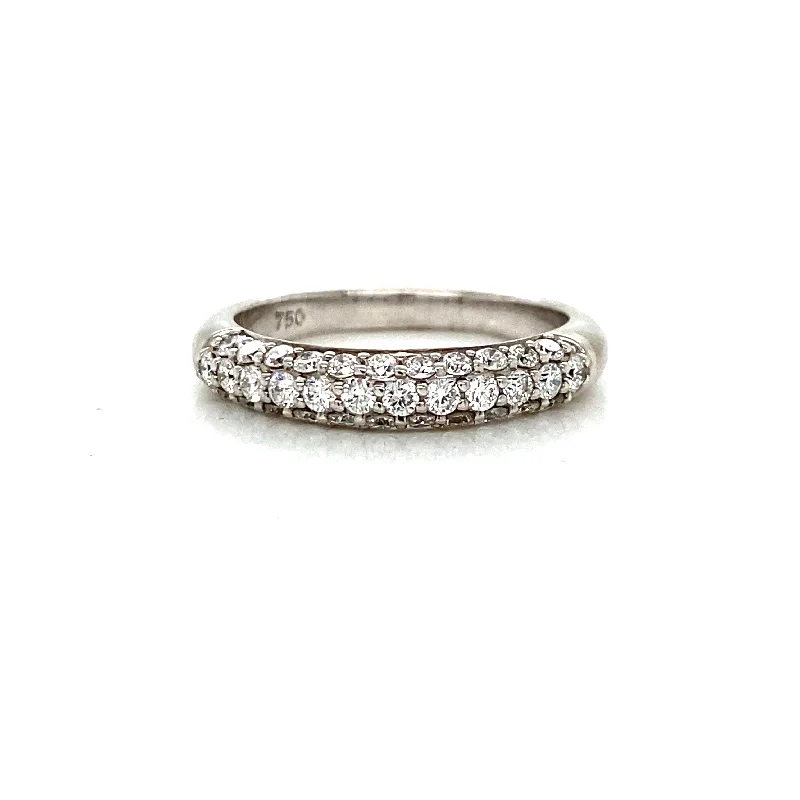 Two - Tone Wedding Bands in Gold and Platinum3 Row Pave Wedder