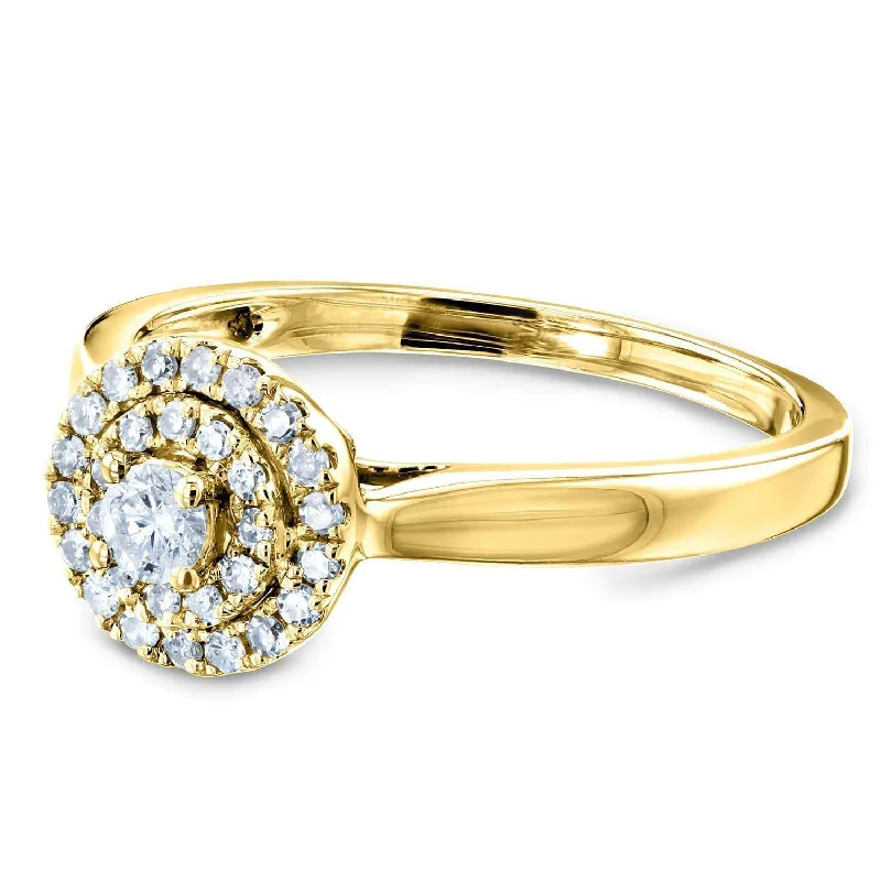 Diamond Round Cluster - 14k Yellow