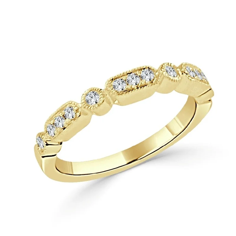 Vintage - Inspired Diamond Rings with Filigree WorkJoelle Diamond Wedding Band 14k Yellow Gold 1/5 ct TDW Diamond 1/2 Way Around