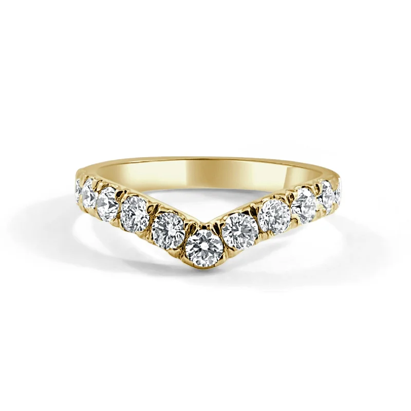 Halo - Style Diamond Rings with Smaller Accent DiamondsJoelle Diamond Stackable V-Ring 14k Gold 3/4 ct. TDW