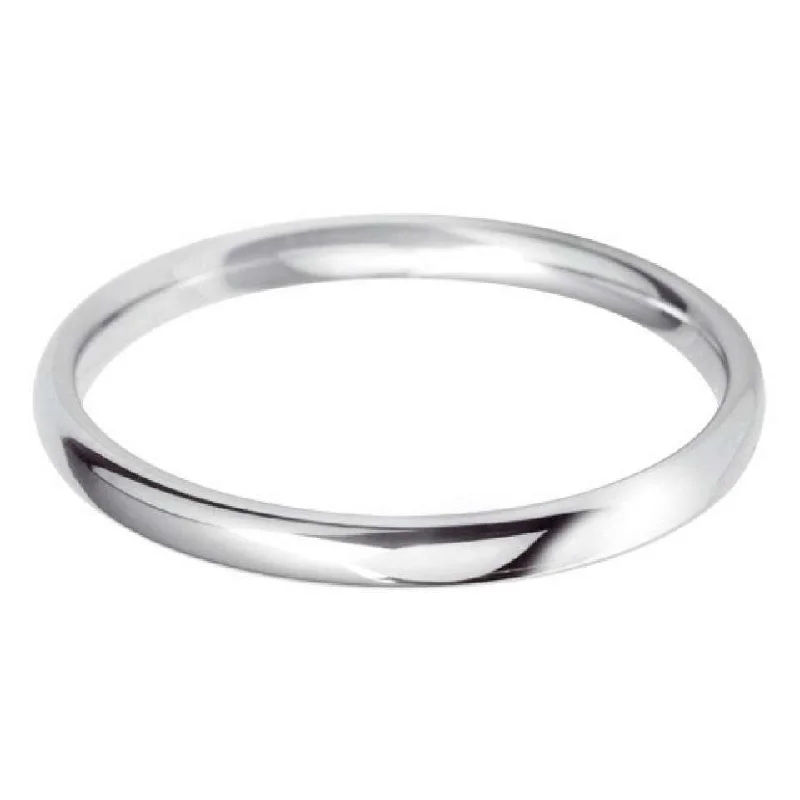 Two - Tone Wedding Bands in Gold and Platinum18ct White Gold 2mm Light Court Ladies Wedding Ring