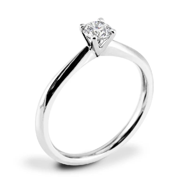 Halo - Style Diamond Rings with Smaller Accent DiamondsThe Honeysuckle Platinum Round Brilliant Cut Diamond Solitaire Engagement Ring