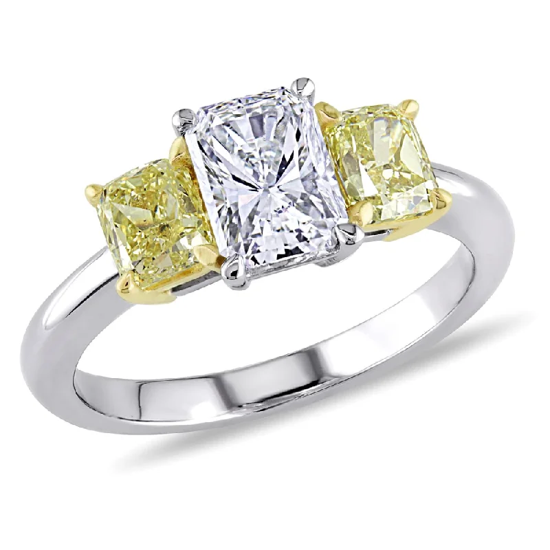 Vintage - Inspired Diamond Rings with Filigree WorkMiadora Signature Collection 18k Gold 2ct TDW Yellow and White Diamond Ring