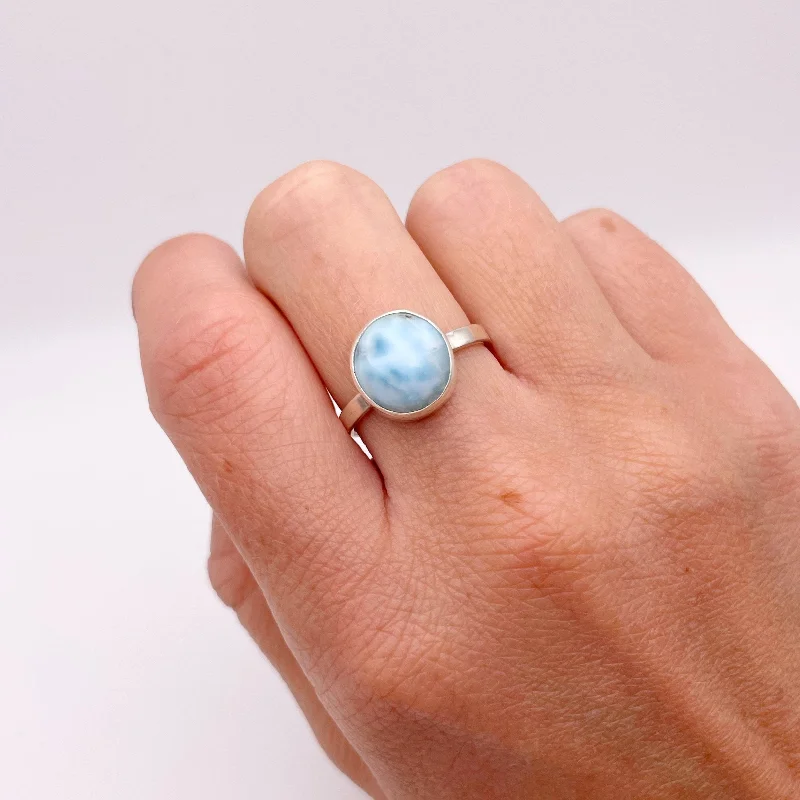 Amethyst Gemstone Rings in a Vintage - Style SettingMini Larimar Ring No. 04 | Size 8