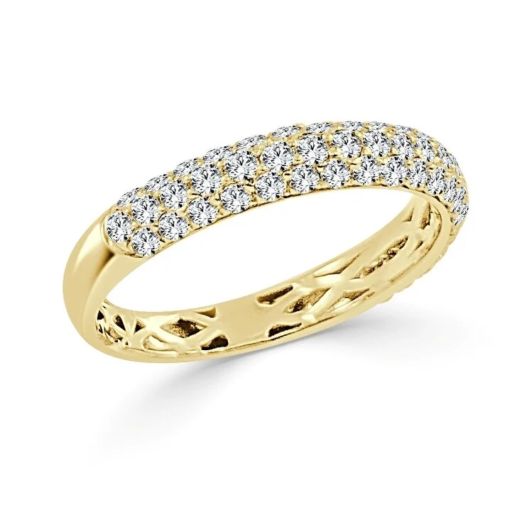 Vintage - Inspired Diamond Rings with Filigree WorkJoelle Diamond Double Row Band 14k Gold 1/2 Way Around Band 7/8 ct TDW