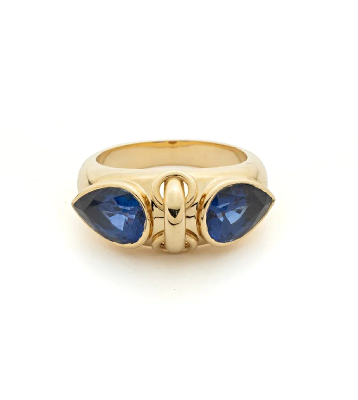 Sapphire Gemstone Rings in a Cathedral SettingForever & Always a Pair - Love : 3.5ct Gemstone Ring