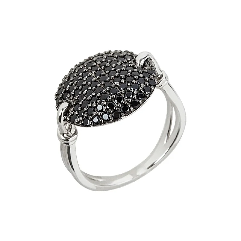 925 Sterling Silver Black Spinel Ring