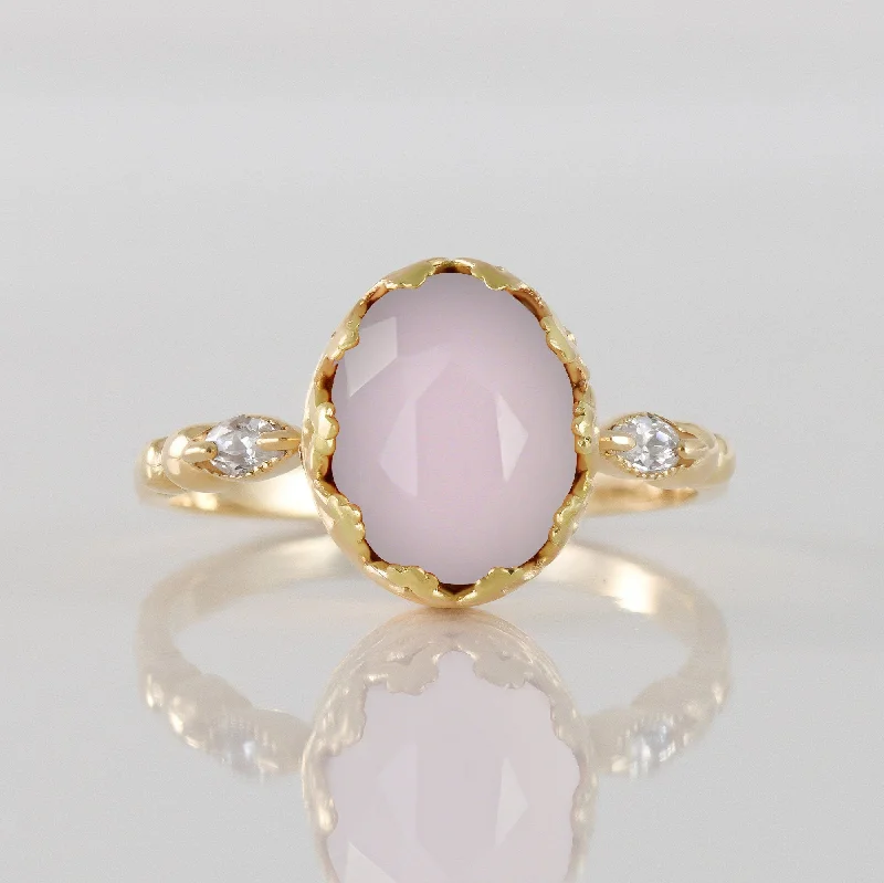 Multi - Gemstone Rings with a Rainbow of ColorsRose Quartz Ring - Gold Ring - Statement Ring - Dainty Ring - Oval Ring - Bezel Ring - October Birthstone - Gemstone Ring