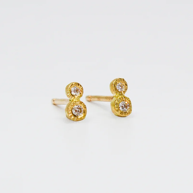 Two - Tone Wedding Bands in Gold and PlatinumNEW! Double Diamond Stud Earrings in 18KT Gold by Yasuko Azuma