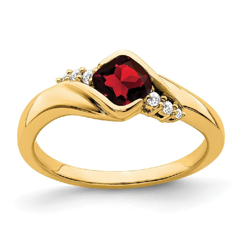 Sapphire Gemstone Rings in a Cathedral Setting10k Yellow Gold Garnet and Diamond Ring