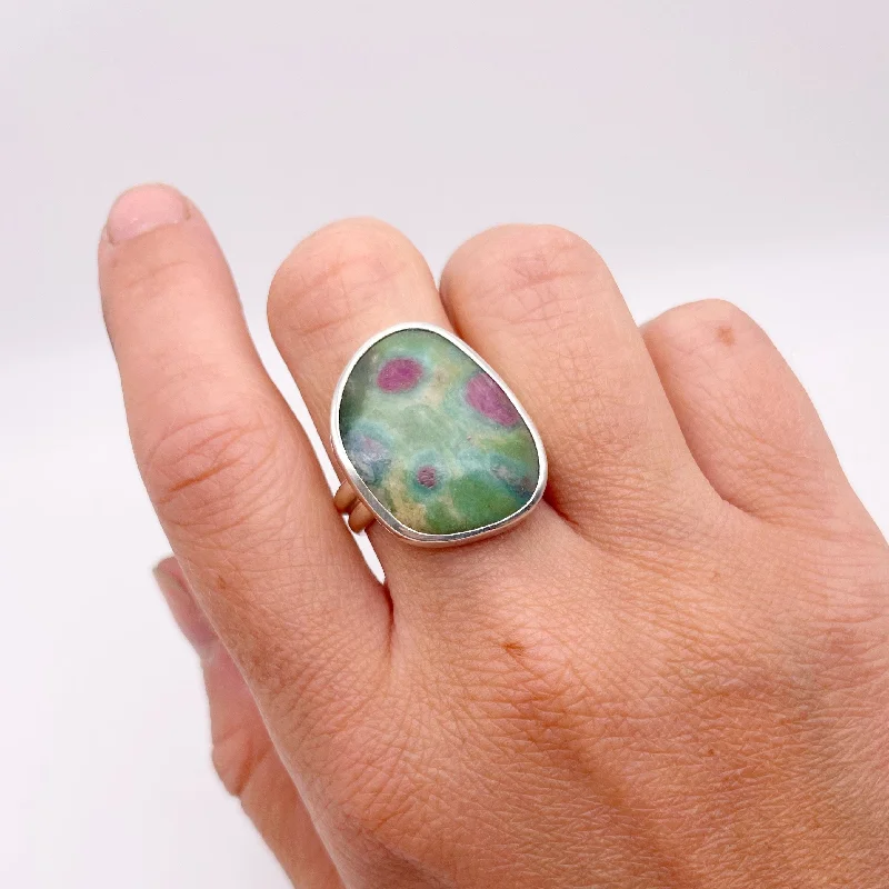 Sapphire Gemstone Rings in a Cathedral SettingRuby in Fuchsite Ring No. 01 | Size 9.5