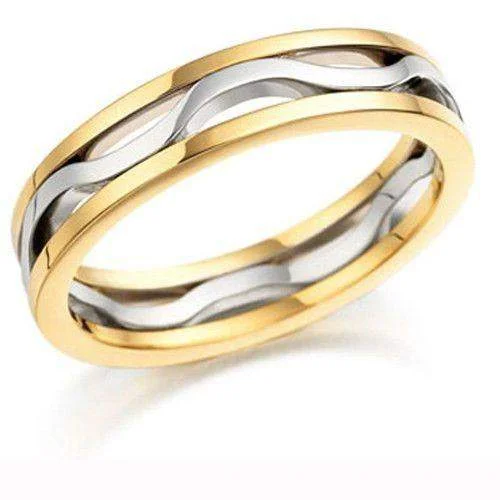 Two - Tone Wedding Bands in Gold and PlatinumMens 9ct or 18ct Yellow & White Gold Wedding Ring - EX413