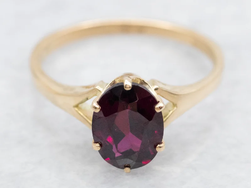 Multi - Gemstone Rings with a Rainbow of ColorsYellow Gold Rhodolite Garnet Solitaire Ring