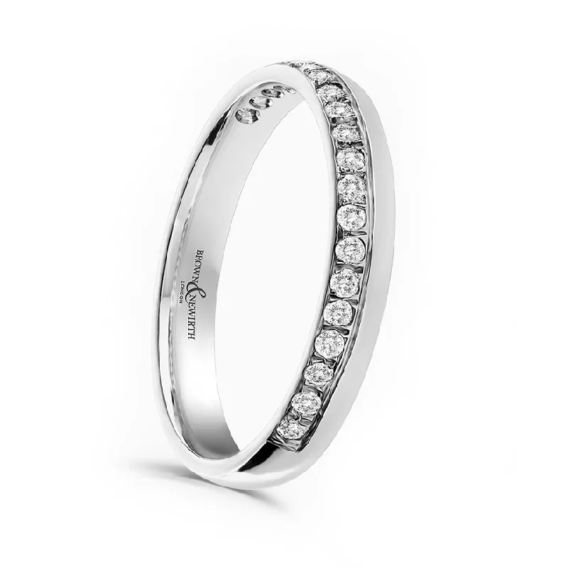 Matching Wedding Bands for a Coordinated LookPlatinum 0.22ct Round Brilliant Cut Diamond Grain Set Half Eternity Ring