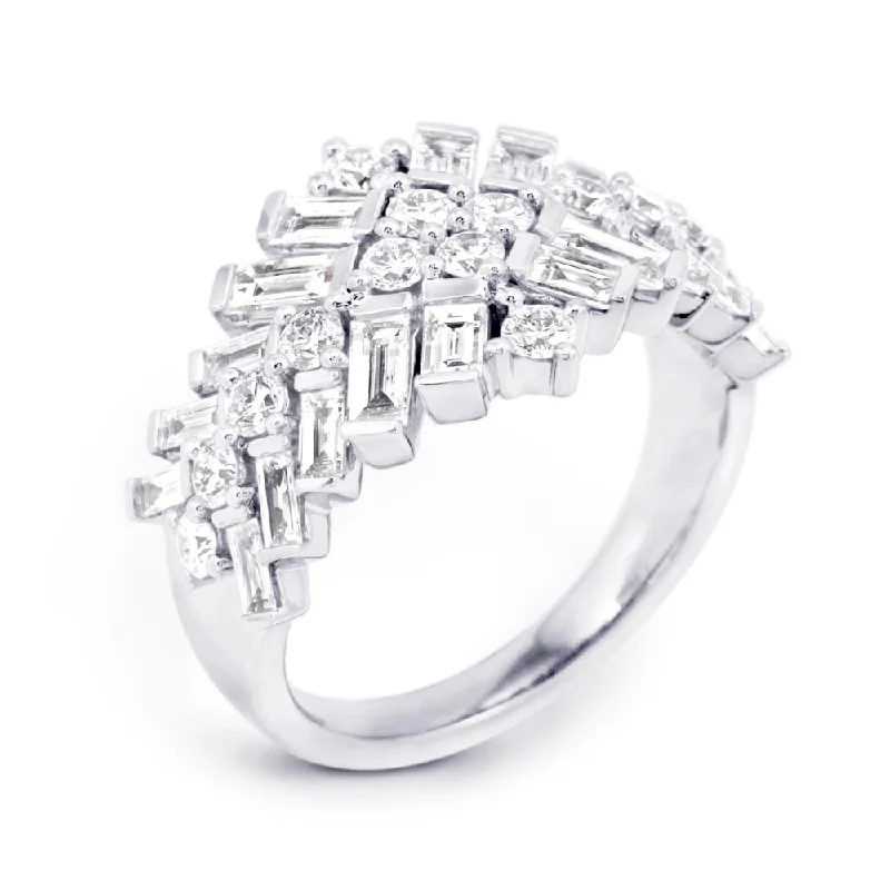 Vintage - Inspired Diamond Rings with Filigree Work18ct White Gold Fancy Mixed Diamond 1.83ct Right Hand Ring