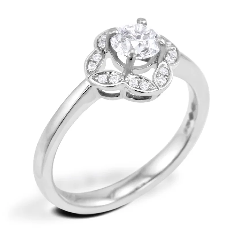 Three - Stone Diamond Rings with Princess - Cut DiamondsPlatinum 0.59ct Diamond Fancy Cluster Ring