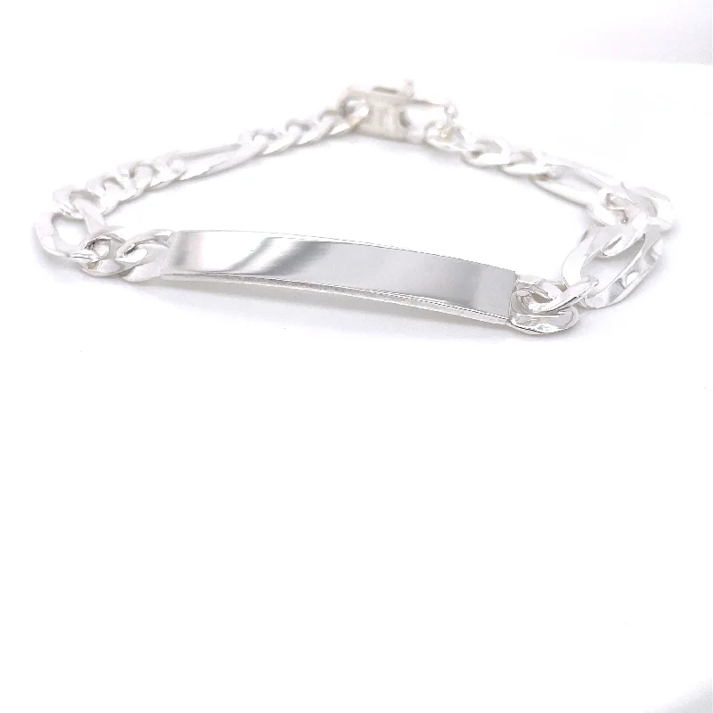 Bangle Bracelets with Birthstone AccentsSterling Silver Figaro I.D Bracelet