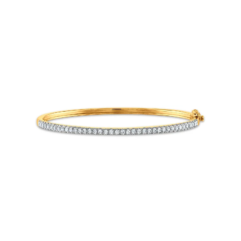 Adjustable Leather Bangles for a Bohemian StyleSignature EcoLove 1 CTW Lab Grown Diamond 7.25-inch Bangle Bracelet in 14KT Yellow Gold