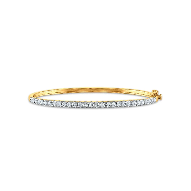 Adjustable Leather Bangles for a Bohemian StyleSignature EcoLove 2 CTW Lab Grown Diamond 7.25-inch Bangle Bracelet in 14KT Yellow Gold