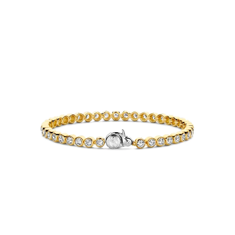 Bangle Bracelets with Birthstone AccentsTi Sento Gold Cubic Zirconia Tennis Bracelet