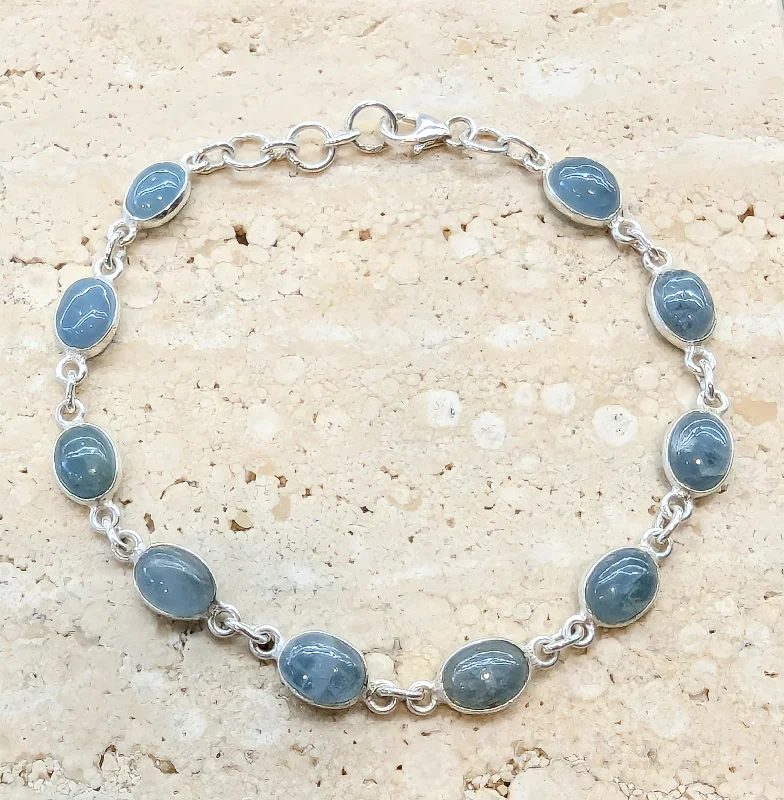 Stackable Bangle Sets for a Trendy LookSterling Silver Oval Aquamarine Bracelet