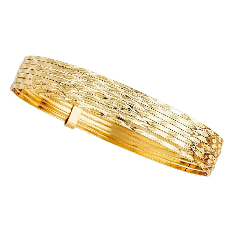 Enamel - Coated Bangles in Vibrant Colors14KT Yellow Gold 8.5-inch Bangle Seminario Bracelet