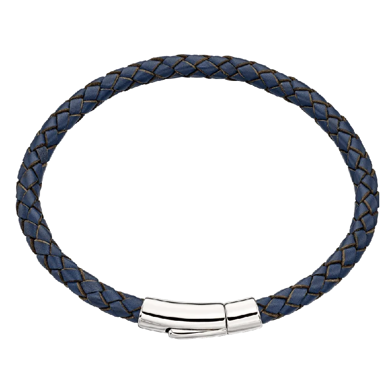 Solid Gold Bangles with Intricate EngravingsLittle Star Reed - Mens Navy Leather Bracelet