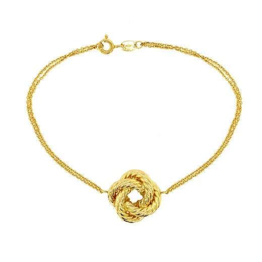 Solid Gold Bangles with Intricate Engravings9ct Yellow Gold Knot Bracelet