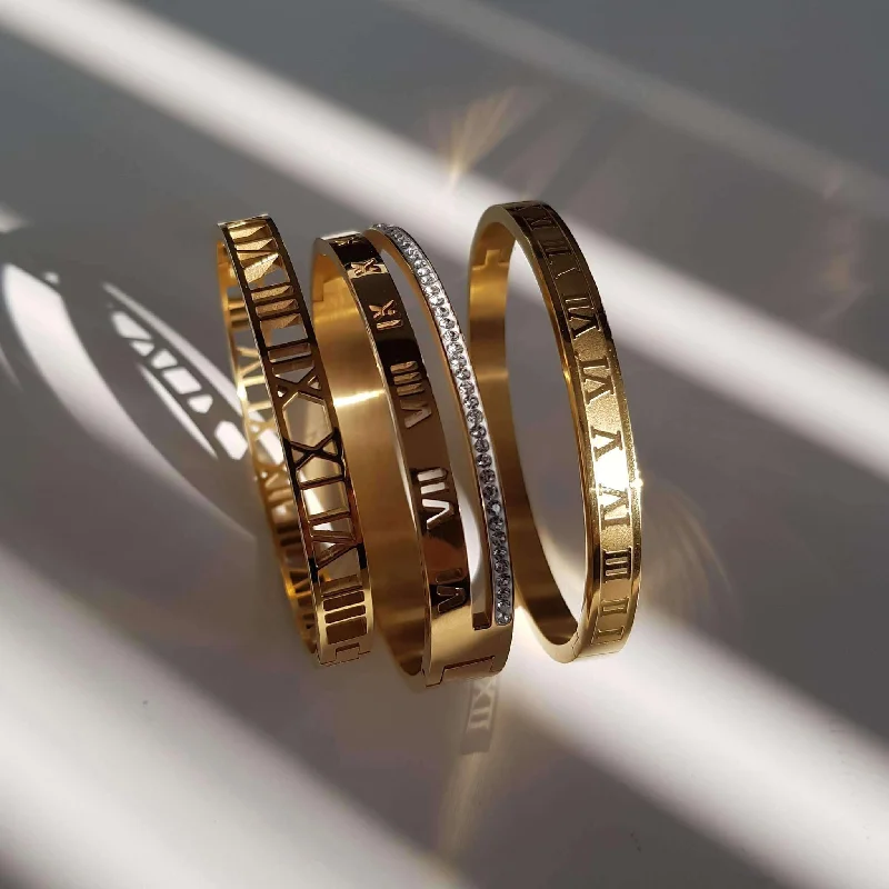 Stackable Bangle Sets for a Trendy LookRoman Bracelet Collection Bundle