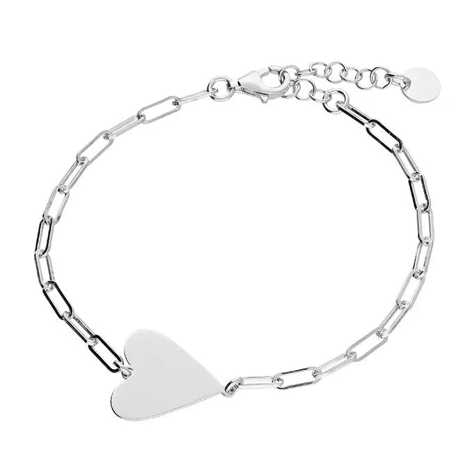 Enamel - Coated Bangles in Vibrant ColorsSilver Chain Link Heart Bracelet