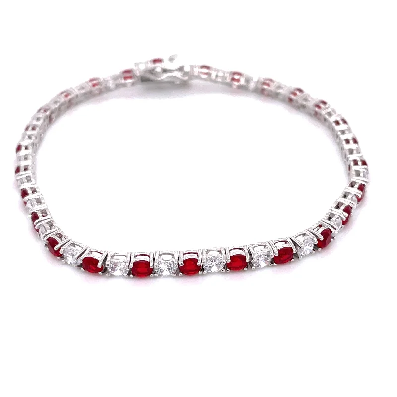 Adjustable Leather Bangles for a Bohemian StyleSterling Silver Ruby & White CZ Tennis Bracelet