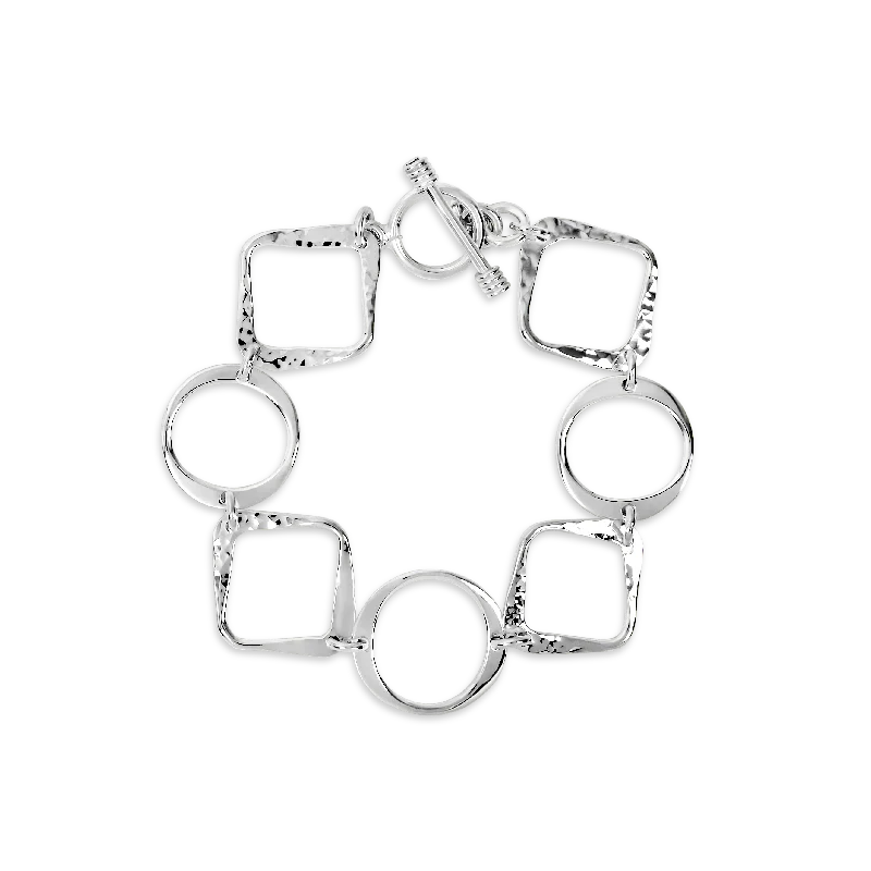 Stackable Bangle Sets for a Trendy LookSterling Silver Squircle Bracelet