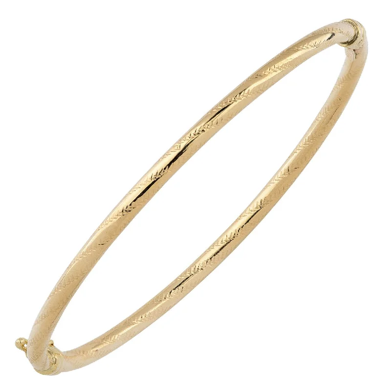 Stackable Bangle Sets for a Trendy Look10KT Yellow Gold 7.5-inch 3MM Bangle Bracelet