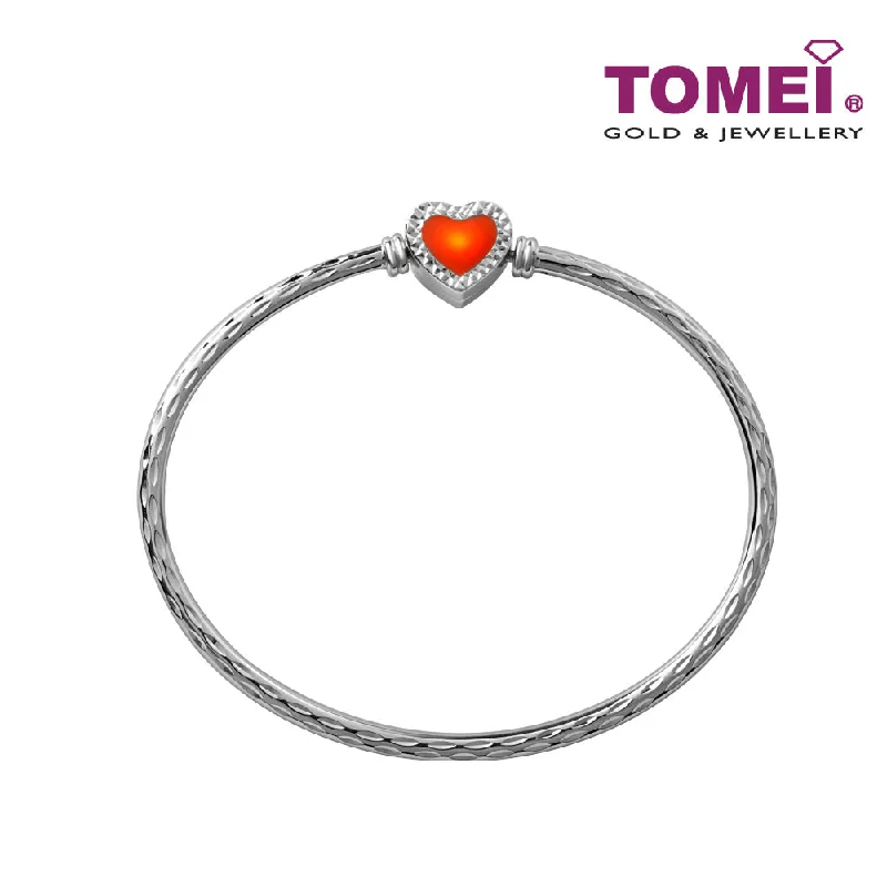 Bangle Bracelets with Birthstone AccentsChomel Bangle | Tomei White Gold 585 (14K) (B1036)