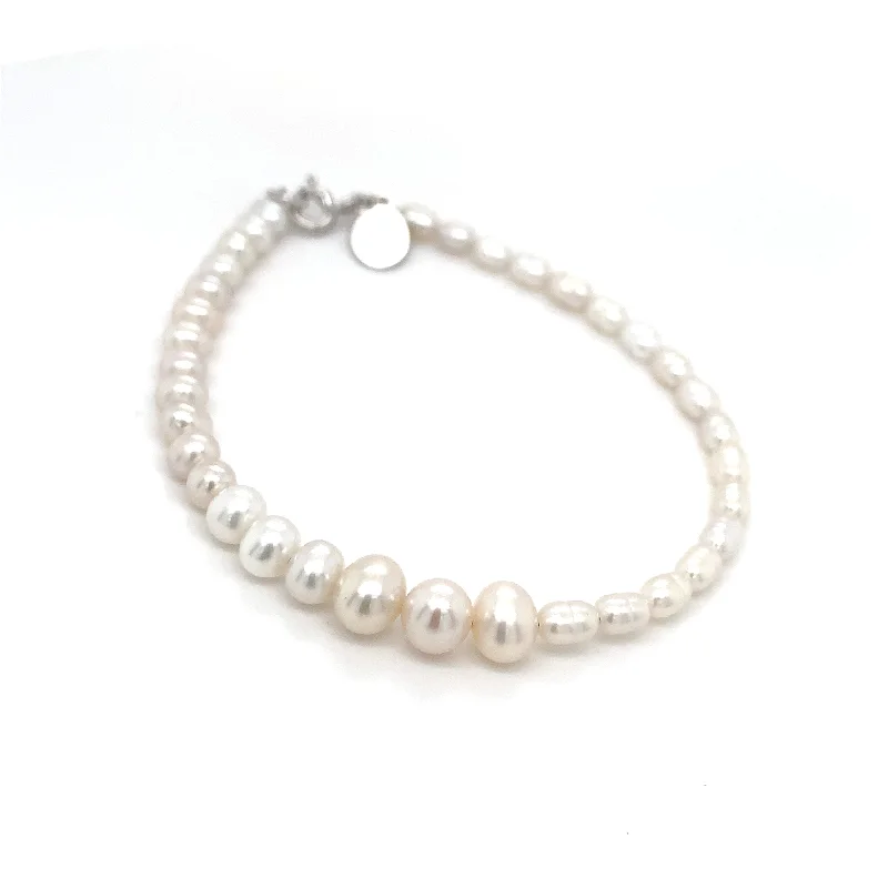 Bangle Bracelets with Birthstone AccentsSterling Silver Two Style Cultured Pearl Bracelet