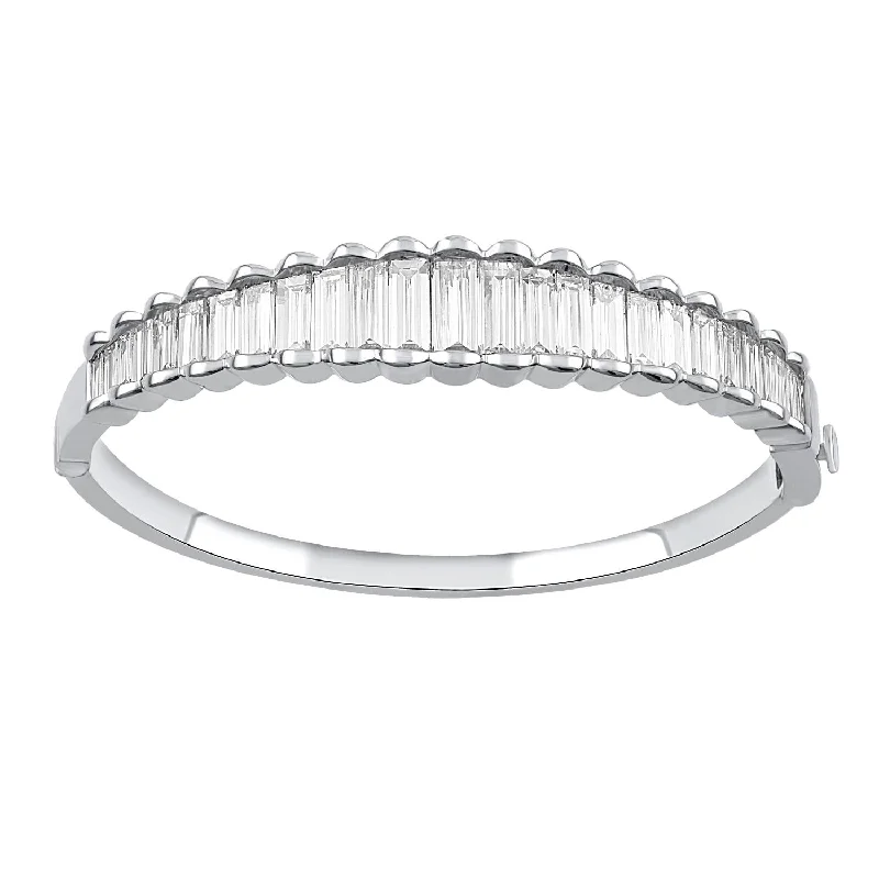 Bangle Bracelets with Birthstone AccentsSignature EcoLove 8-3/8 CTW Diamond Bangle Bracelet in 14KT White Gold