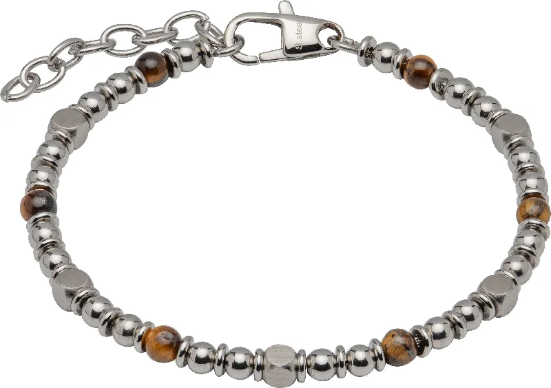 Enamel - Coated Bangles in Vibrant ColorsUnique & Co Tiger's Eye Beads Stainless Steel Bracelet