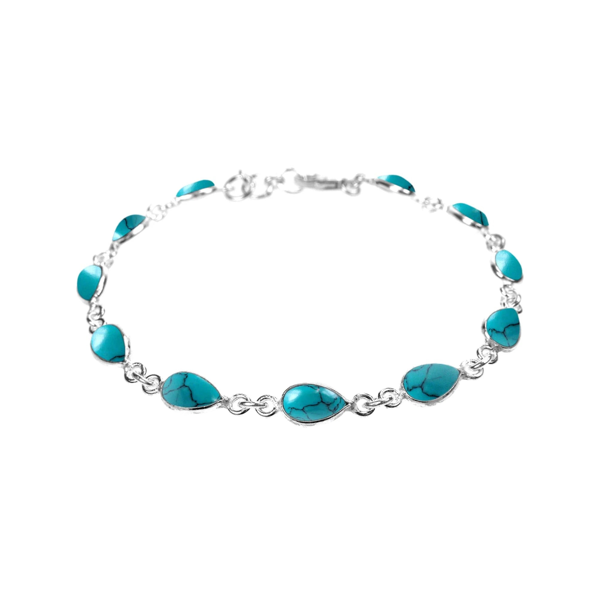 Stackable Bangle Sets for a Trendy LookSterling Silver Teardrop Turquoise Teardrop Bracelet