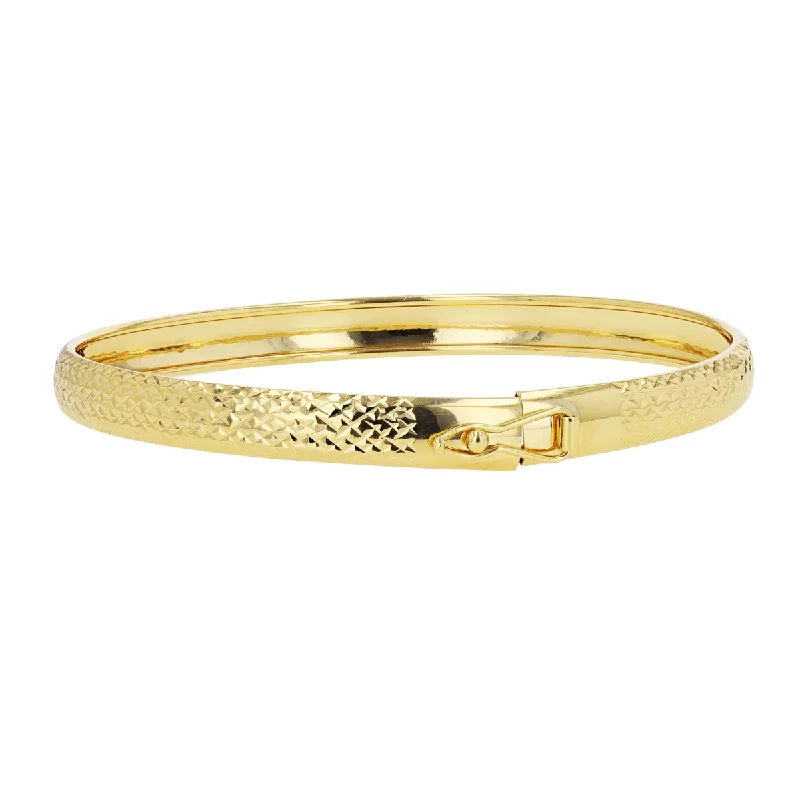 Stackable Bangle Sets for a Trendy Look10KT Yellow Gold 7-inch 6MM Bangle Bracelet