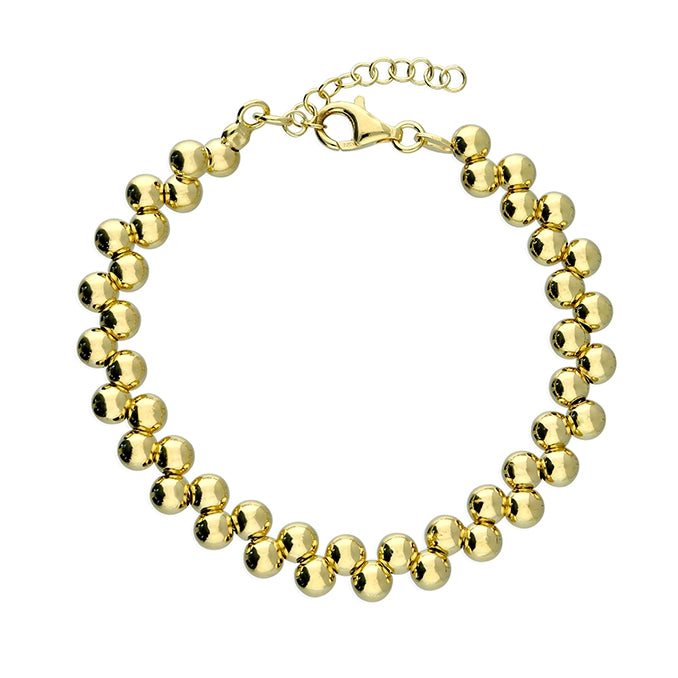 Stackable Bangle Sets for a Trendy Look18ct Gold Plated Sterling Silver Double Bead Bracelet