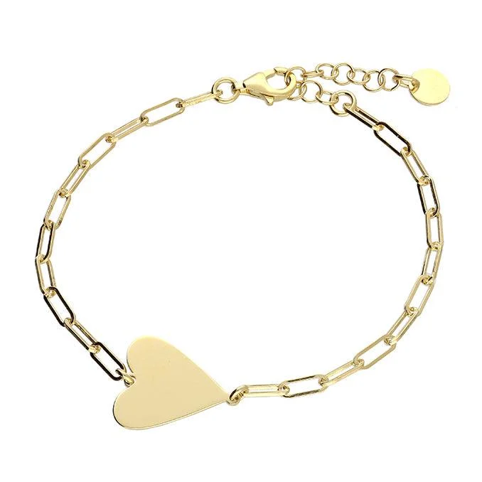 Enamel - Coated Bangles in Vibrant ColorsGold Chain Link Heart Bracelet