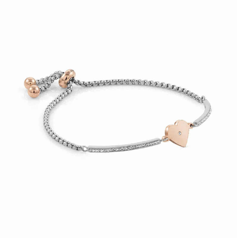 Adjustable Leather Bangles for a Bohemian StyleNomination Milleluci Rose Gold and Stainless Steel Heart Bracelet