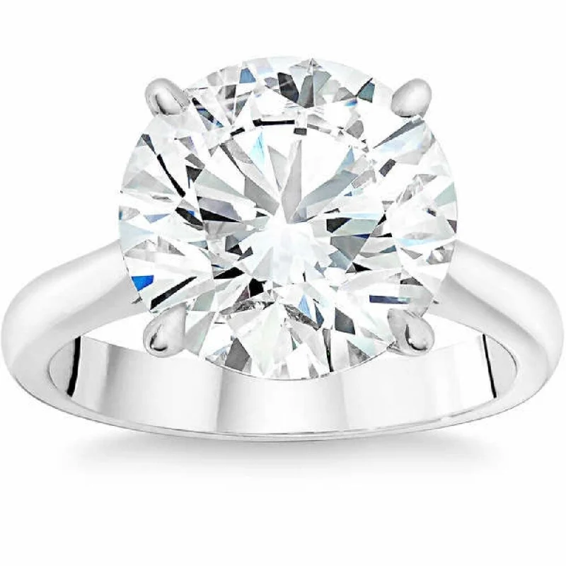 Affordable Engagement Rings with High - Quality Simulated Diamonds6 Ct Moissanite Solitaire Engagement Ring 10k White Gold (12mm stone)