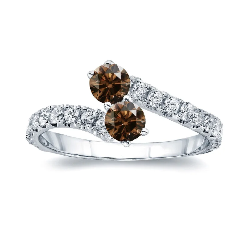 Minimalist Engagement Rings for a Simple and Elegant LookAuriya 1/2ctw Round 2-Stone Brown Diamond Engagement Ring 14K Gold