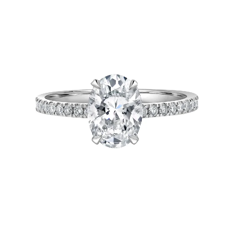 Affordable Engagement Rings with High - Quality Simulated DiamondsAuriya 1 4/5 ct Oval Cut with Hidden Halo Diamond Engagement Ring in 14k Gold (H-I, SI1-SI2)