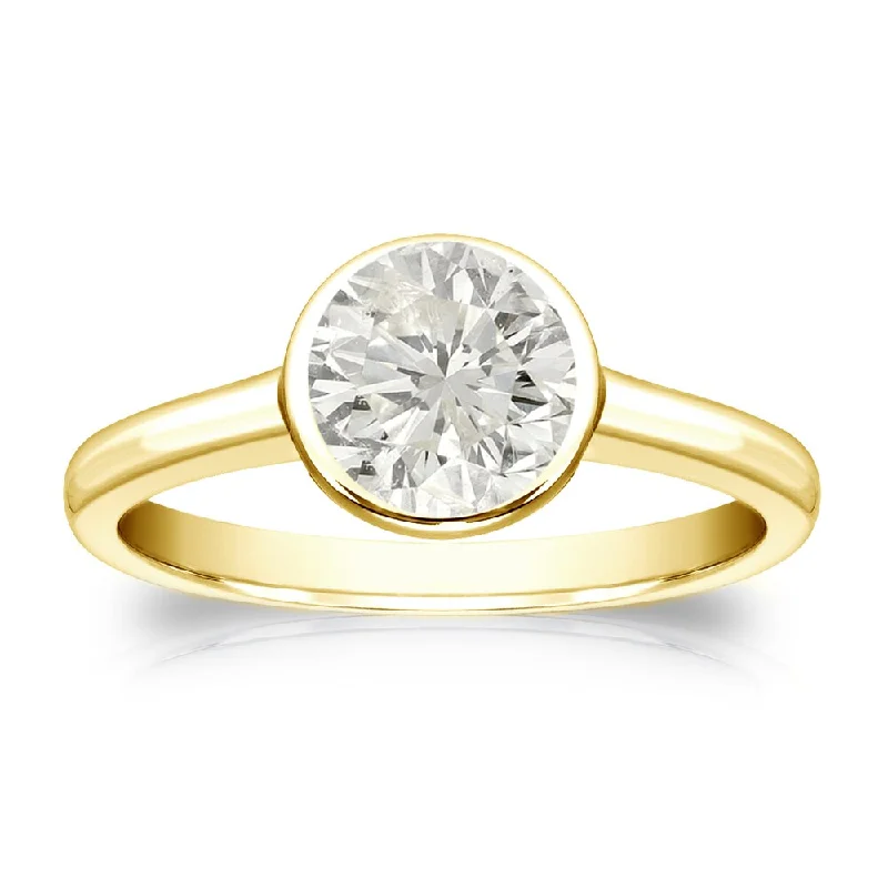 Minimalist Engagement Rings for a Simple and Elegant LookAuriya 14k Gold 1ct TDW Round Bezel-Set Diamond Solitaire Engagement Ring (J-K, I1-I2)