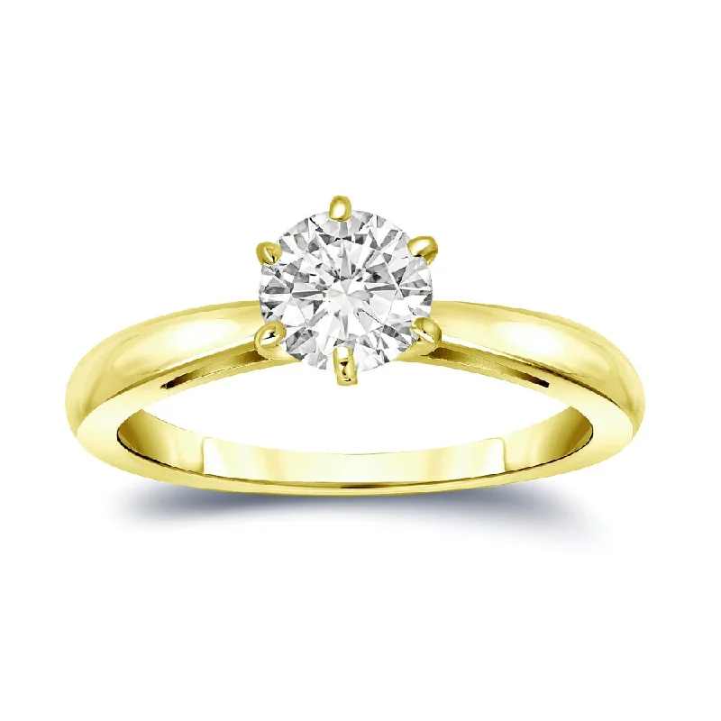 Minimalist Engagement Rings for a Simple and Elegant LookAuriya 14k Gold 3/4 carat TW 6-Prong Round Solitaire Diamond Engagement Ring (I-J, SI1-SI2)