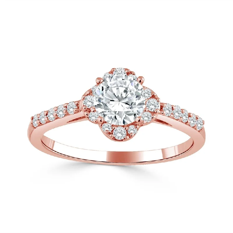 Minimalist Engagement Rings for a Simple and Elegant LookAuriya 14k Gold 3/4ct TDW Round Floral-Shaped Diamond Halo Engagement Ring (H-I, I1-I2)