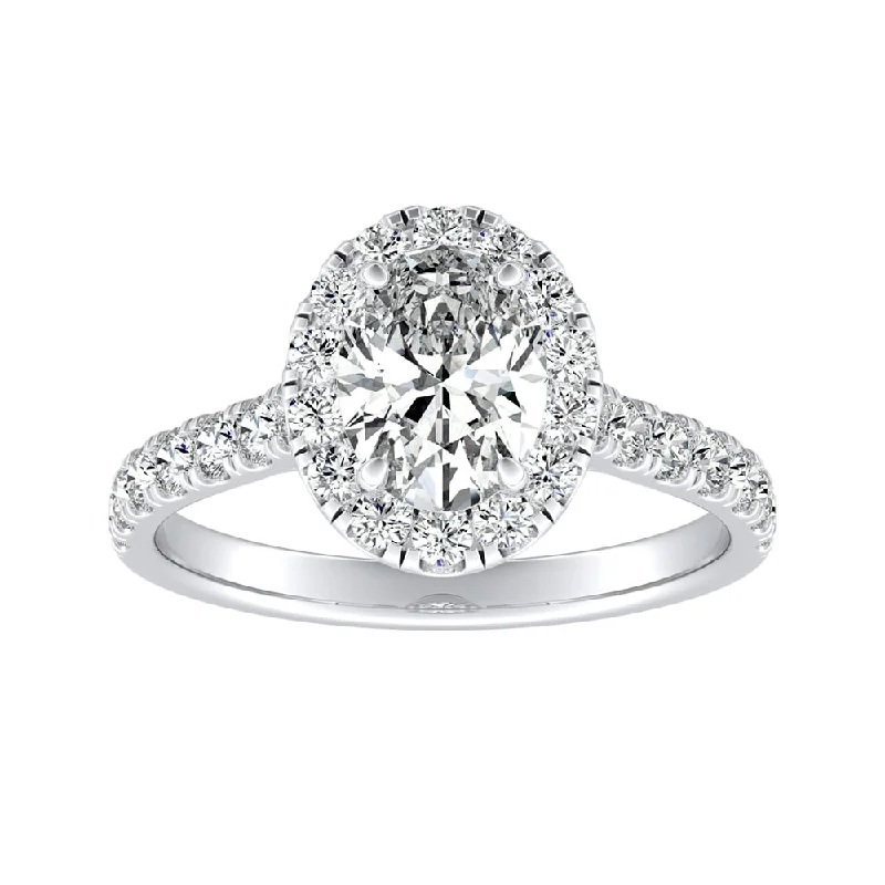 Affordable Engagement Rings with High - Quality Simulated DiamondsAuriya 14k Gold Classic Oval-cut 1 5/8cttw Halo Diamond Engagement Ring